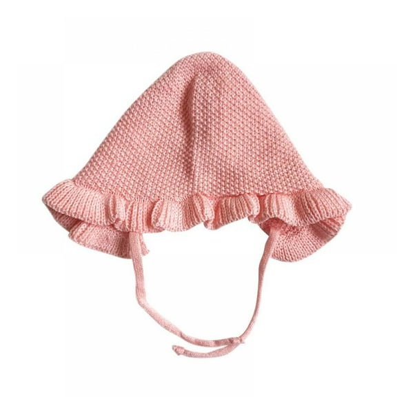 Balems Kids Hat Newborn Baby Handmade Knitting Monolayer Ruffle Warmer Cap for Spring