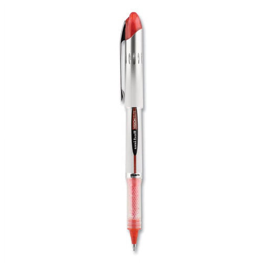 Vision Elite Roller Ball Pen, Stick, Bold 0.8 Mm, Red Ink, White/red Barrel | Bundle of 10 Each