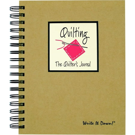 Journals Unlimited Write it Down! Series Guided Journal, Quilting, The Quilter's Journal, with a Kraft Hard Cover, Made of Recycled Materials, 7.5"x 9"
