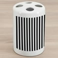 thumbnail image 1 of Black and White Stripe Ceramic Toothbrush Holder, Classical Pattern with Vertical Lines Modernistic Simplicity Design, Decorative Versatile Countertop for Bathroom, 4.5" X 2.7", Black White, 1 of 4