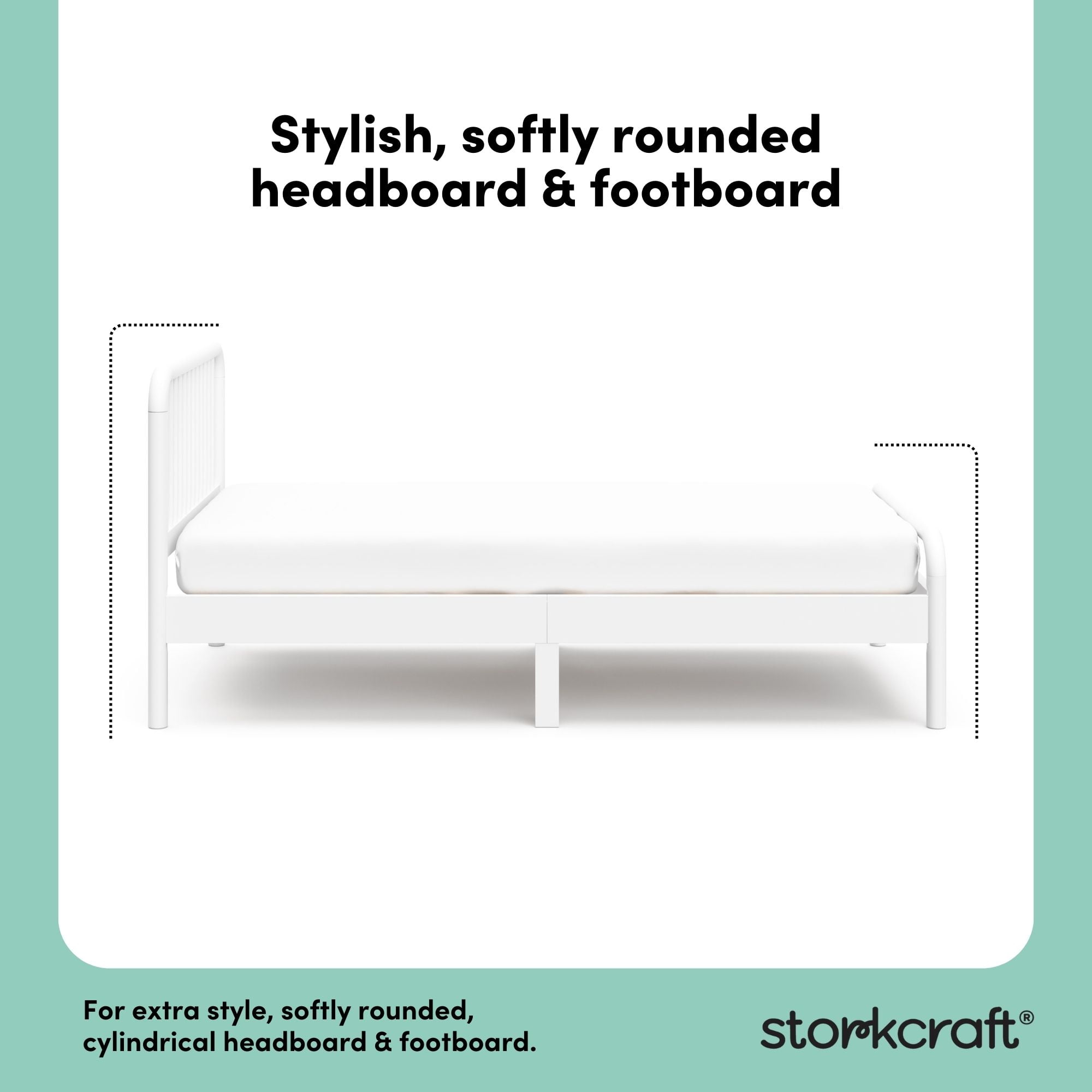 Storkcraft Next Porto Kids Twin Bed, White