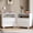 White, variant on Aufeile Nightstand with Charging Station, Modern Curved Night Stand with 2 Drawers & Open Shelf, Wood Bedside Table for Bedroom, Natural Oak