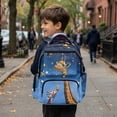 thumbnail image 5 of Jeiento Starry Giraffe Print 17 Inch Kids School Backpack Water-Resistant Lightweight Bookbag for Boys Girls Elementary Students Multi-Pocket Daypack for School Hiking, 5 of 7