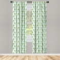 thumbnail image 3 of Ambesonne Feather Curtains, Long Peacock Bird Plumes, Pair of 28"x63", Shamrock Green Mustard, 3 of 5