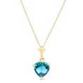 thumbnail image 2 of Galaxy Gold 14k Yellow Gold Jewelry Set - Necklace and Earrings w/ Natural Heart-shaped Blue Topaz, 2 of 5