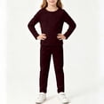 thumbnail image 6 of NAISIBABY Girls 2 Piece Loungewear Set,Long Sleeve Crew Neck Shirt and Elastic Waist Pants Home Clothes Daily Casual Wine Size 7, 6 of 6