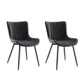 thumbnail image 1 of Yeshouse Juego de 2 sillas de comedor tapizadas, de cuero con patas de metal y asiento de esponja de alta densidad, diseño moderno de mediados de siglo para comedor y sala de estar, 1 of 7