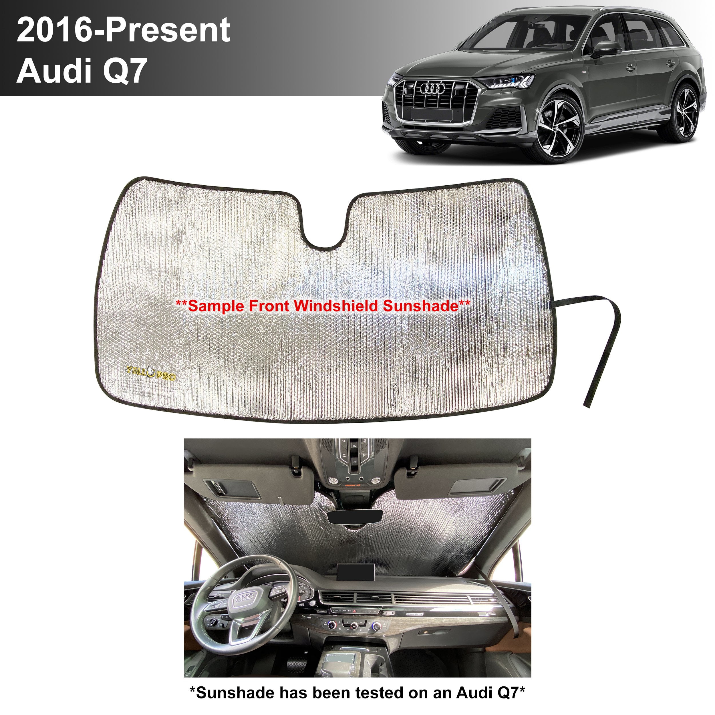 Custom-fit Windshield Sun Shade AutoTech Zone Sunshade for 2016-2021 Audi Q7 SUV 