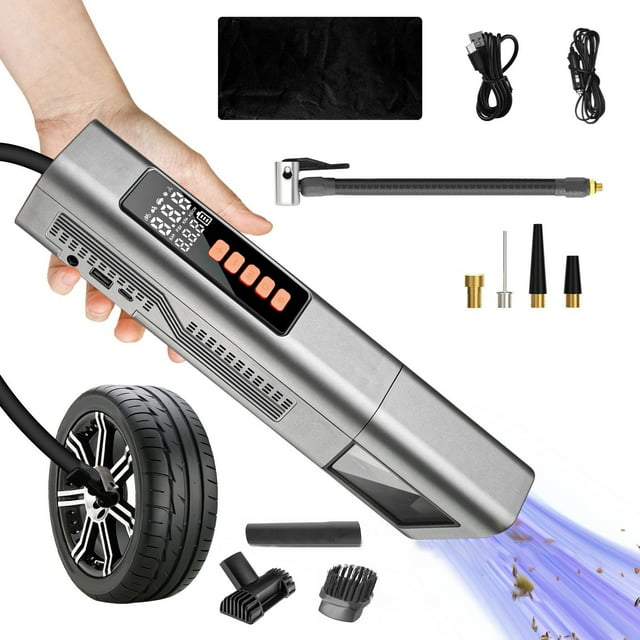 COFEST Wireless Car Inflatable PumpElectric PumpIntelligent Digital DisplayPortable Car Tyre Inflatable Pumps gray