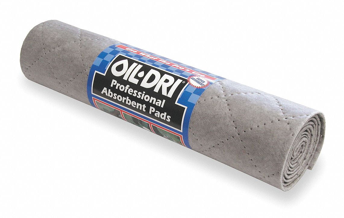OilDri Professional Absorbent Pad Roll, Gray, 15" x 60"