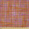 thumbnail image 2 of Ambesonne Abstract Fabric by the Yard Microfiber, Surreal Tartan, 2 Yards, Fuchsia Dark Coral, 2 of 2