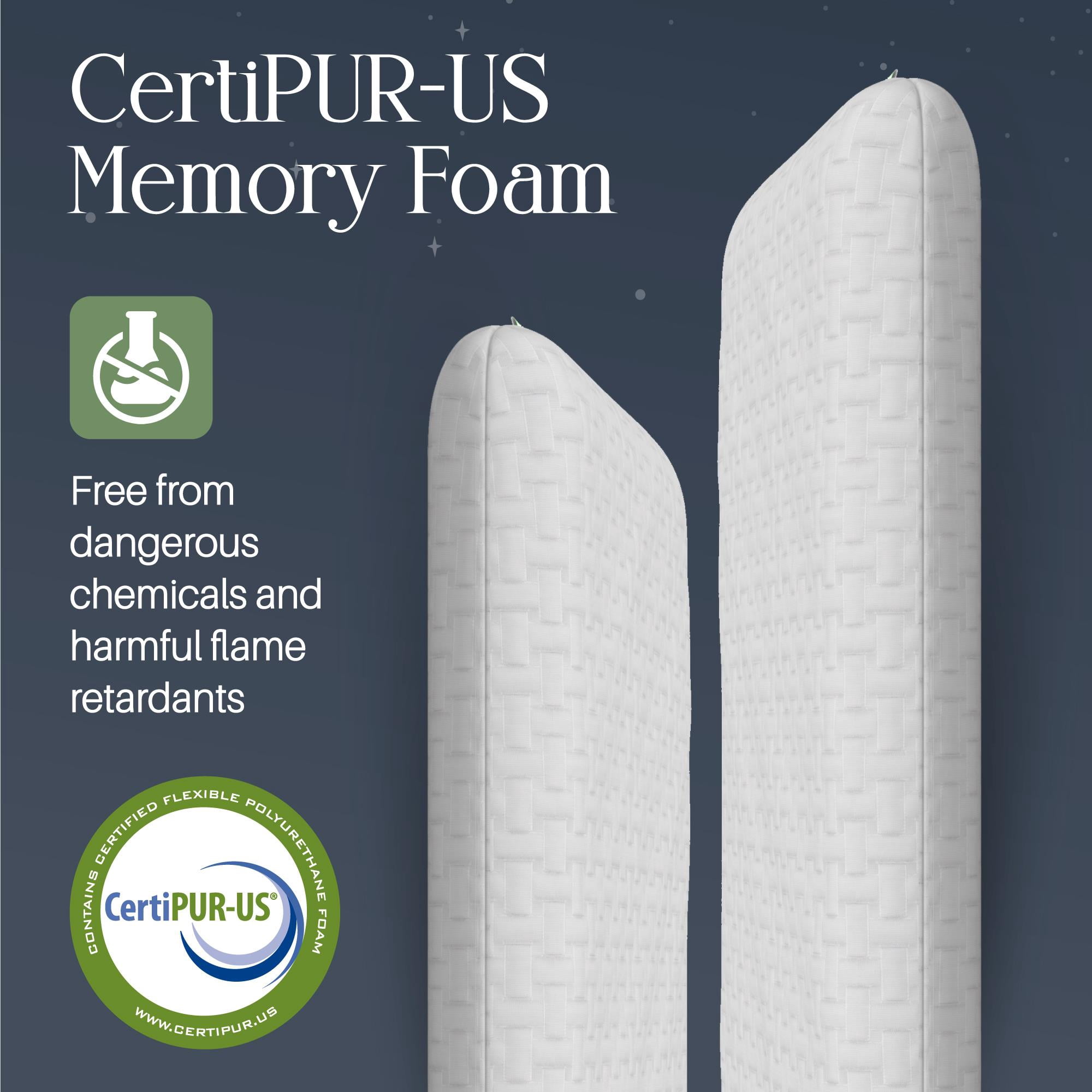 Umiboo Medium Firm Bed 2.6" x 26" x 17" Bamboo Rayon Sleep Pillow - Gel Infused Memory Foam