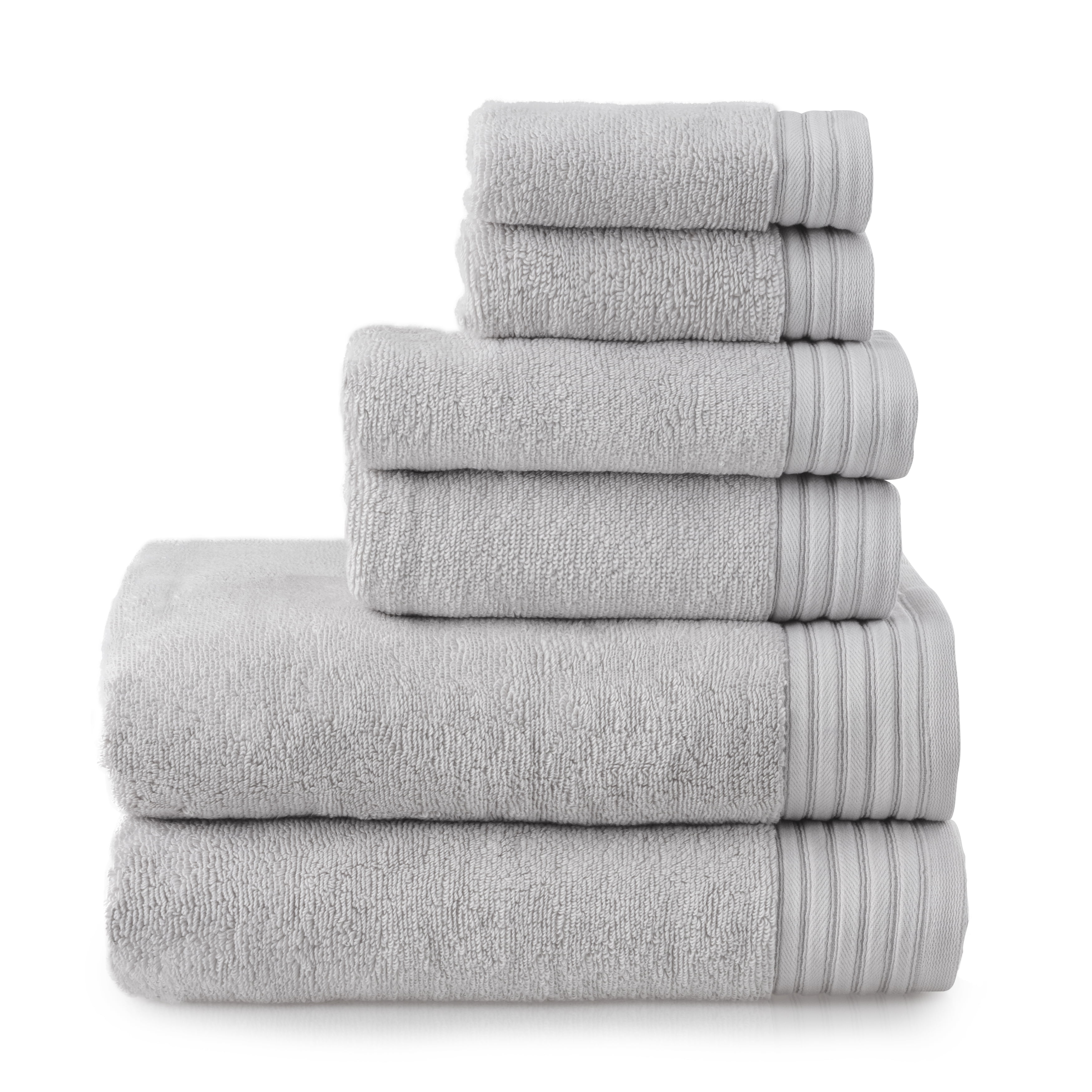Purely Indulgent 100% Hygrocotton 6-Piece Towel Set, 2-Bath, 2-Hand, 2-WASH (Color: Harbor Mist)