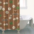 thumbnail image 4 of Brown Highland Cow Flower Grass Pattern Shower Curtain 36"x72" ,Bathroom Decorative Shower Curtains Set with 12 Hooks,Modern Waterproof Washable Shower Curtain, 4 of 6