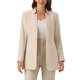 thumbnail image 1 of Blazer de oficina forrado de frente abierto con cuello de solapa de manga larga para mujer Allegra K, dos bolsillos, tamaño S, color albaricoque, 1 of 5