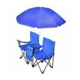 thumbnail image 3 of GoTeam Double Folding Chair Set with Umbrella and Cooler Bag, Blue, 3 of 6