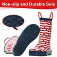 thumbnail image 7 of Landchief Toddler Rain Boots, Kids Rain Boots Waterproof Rubber Boots for Girls and Boys with Fun Patterns and Easy-On Handles, Size 8, Stripe Star, 7 of 7