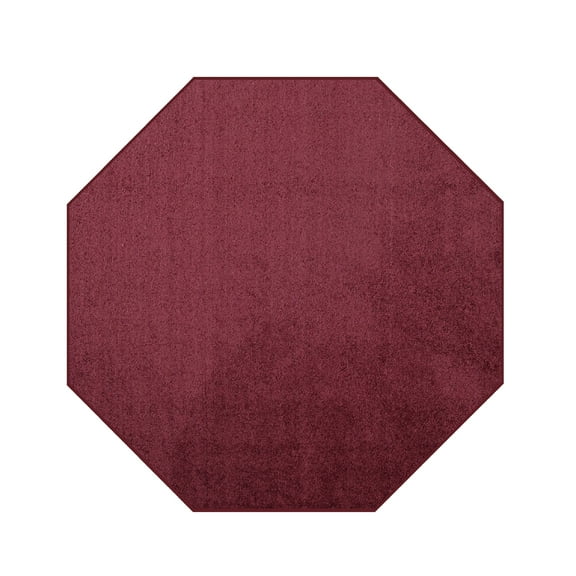 Furnishmyplace Modern Plush Solid Color Rug - Pet Friendly, Made in USA, Cranberry Area Rugs 2' Octagon