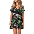 thumbnail image 1 of Vestido HUOGUO con estampado personalizado hasta la rodilla para mujer, 1 of 4
