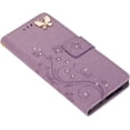 thumbnail image 3 of Compatible with Samsung Galaxy S21 Case Glitter with Card Holder Flip Wallet Phone Case for Women Crystal Butterfly Shockproof Protective Case for Samsung Galaxy S21 5G,Lavender GY, 3 of 15