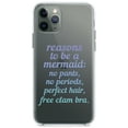 thumbnail image 1 of DistinctInk Clear Shockproof Hybrid Case for iPhone 13 (6.1" Screen) - TPU Bumper Acrylic Back Tempered Glass Screen Protector - Reasons to be a Mermaid No Pants No Periods, 1 of 2