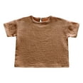 thumbnail image 3 of Zpanxa Girls Short Sets Solid Color Short Sleeve Cotton Top and Shorts Set 3 Years, 3 of 6