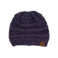 thumbnail image 1 of Gravity Threads Two Tone Chunky Soft Marled Knit Soft Beanie, Purple Navy, 1 of 1