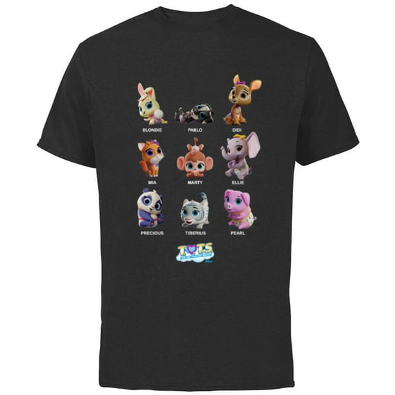 Disney Junior T.O.T.S. Characters - Short Sleeve Cotton T-Shirt for Adults -Customized-Black
