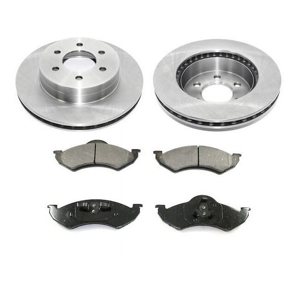 Front Brake Pad and Rotor Kit - Compatible with 2000 - 2002 Dodge Dakota 2001