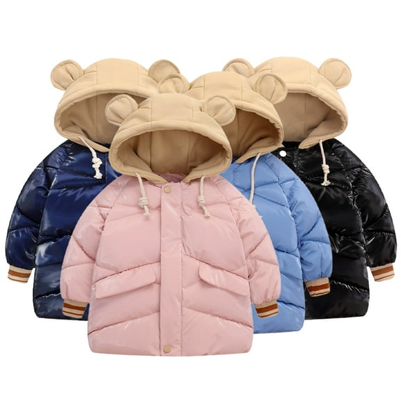 Esaierr Kids Boys Girls Hooded Puffer Jacket for Toddler Baby Winter Down Jacket Warm Coat Thick Outwear for 1-7Y