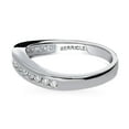 thumbnail image 3 of BERRICLE Sterling Silver Wedding Rings Channel Set Round Cut Cubic Zirconia CZ Curved Half Eternity Ring for Women, Rhodium Plated Size 8, 3 of 9