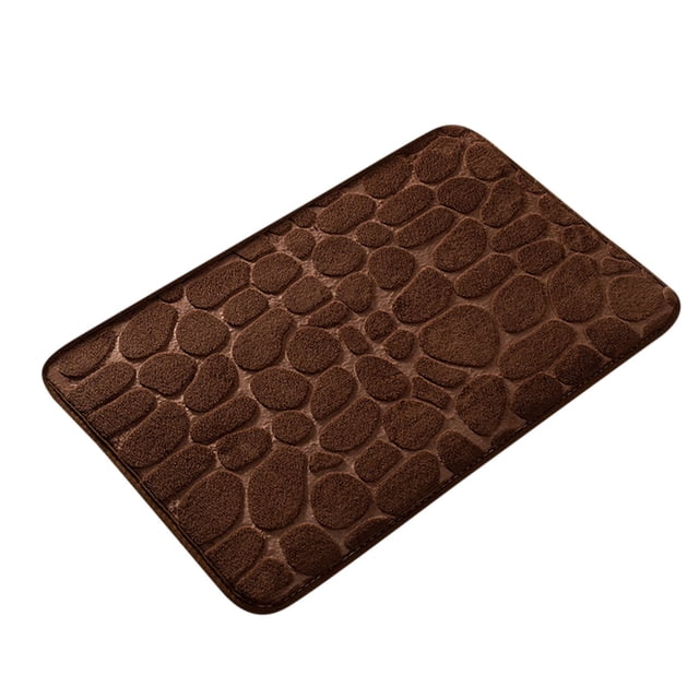 Ohufall Non Slip Shower Mat Washable Rugs Bathroom Decor Memory Foam Embossed Bath Rug Thick Soft Comfortable Water Absorbent Bathroom Floor Mat