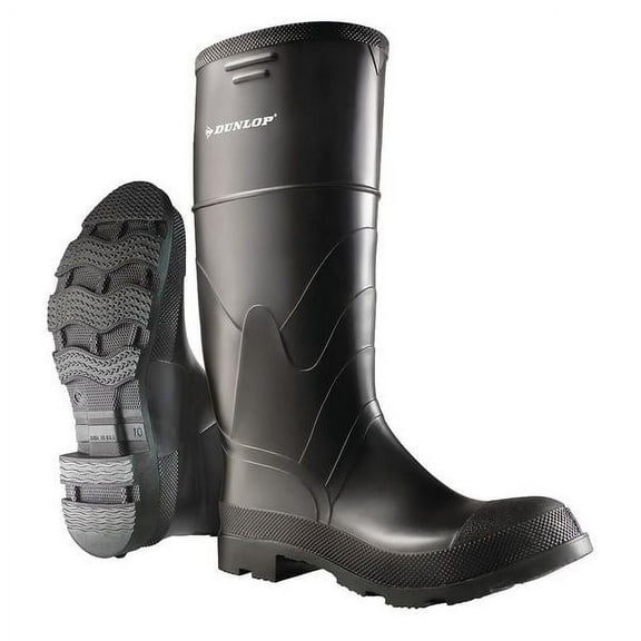 Dunlop Rubber Boot,Men's,13,Knee,Black,PR 8662200
