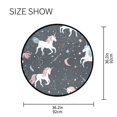 thumbnail image 5 of 36.2 Inch Round Floor Mat Unicorns and Stars Carpet Decor Rug for Living Room Bedroom, 5 of 6