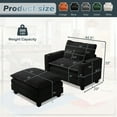 thumbnail image 3 of Lunale Oversized Lounge Chair & Ottoman Set - 45.5" Cloud Corduroy Accent Armchair with USB/Cup Holder for Modern Living/Bedroom, Black, 3 of 8