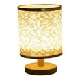 thumbnail image 2 of kkbbma under $5 Table Lamp for Bedroom - Small Bedside Lamp, Wooden Simple Desk Nightstand Lighting with Linen Shade for Bedroom, Living Room, 2 of 9