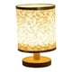 thumbnail image 2 of Lámpara de mesa para el Día de la Madre | Lámpara de escritorio para mesita de noche con pantalla de tela beige, base de madera, alimentada por USB | Luz nocturna que cuida los ojos | Regalo de hija, 2 of 9