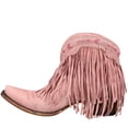 thumbnail image 3 of Junk Gypsy Womens Spitfire Fringe Snip Toe Pull On Cowboy  Ankle Boots, 3 of 5