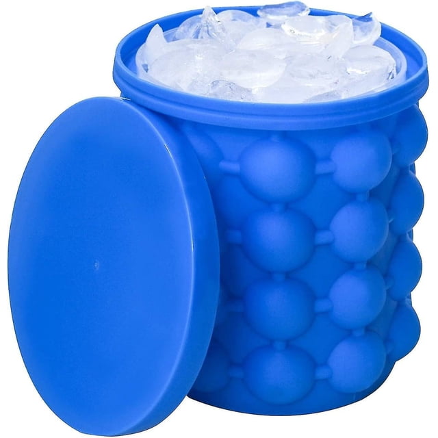 Molde para cubitos de hielo, cubeta de hielo de silicona con tapa (2 en 1), bandejas de hielo de fácil liberación tipo prensa, máquina para hacer cubitos de hielo para cócteles congelados