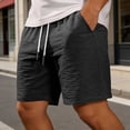 thumbnail image 2 of PIMSSY Men Casual Summer Shorts Lightweight Loose Fit Beach Walking Comfortable Elastic Waist Breathable Outdoor Shorts Solid Color Male Leisure Bottoms, 2 of 4