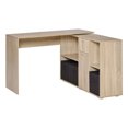 thumbnail image 2 of YYAO Convertible L-Shaped Computer Desk, Home Desk with Storage Shelf and Drawer Cabinet, Oak, 2 of 8