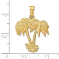 thumbnail image 3 of 14K Yellow Gold Charm Pendant 31 mm 22 Double Palm Trees, 3 of 3