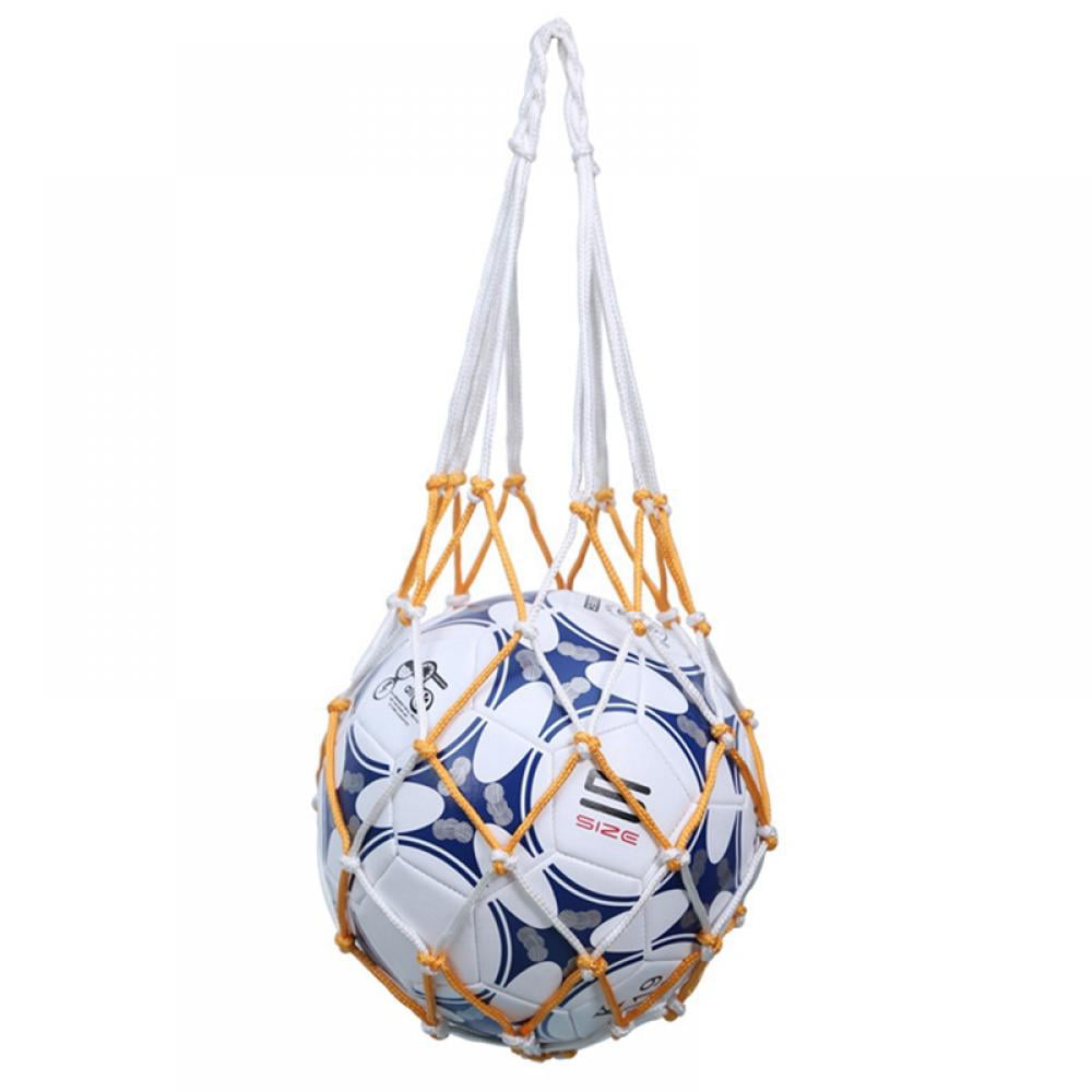 Single Ball Mesh Net Bag for Carrying Football Basketball Volleyball Yellow 