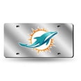 thumbnail image 2 of Miami Dolphins Plaque d'Immatriculation Laser Argentée, 2 of 2
