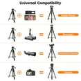 thumbnail image 2 of BEBANG 67" Camera Tripod,  Portable and Flexible Tripod with Clip and Adapter, Porfessional Aluminum Tripod Stand for Mirrorless, DSLR, Phone, Camcorder, Spotting Scopes, Binoculars, Telescope, 2 of 13