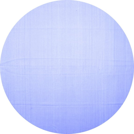 Ahgly Company Machine Washable Indoor Round Solid Blue Modern Area Rugs, 8' Round