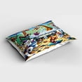 thumbnail image 2 of Ambesonne Humorous Pillow Sham, Funny Chaos Bath Animals, 36" X 20", Sea Green Blue and Mustard, 2 of 2
