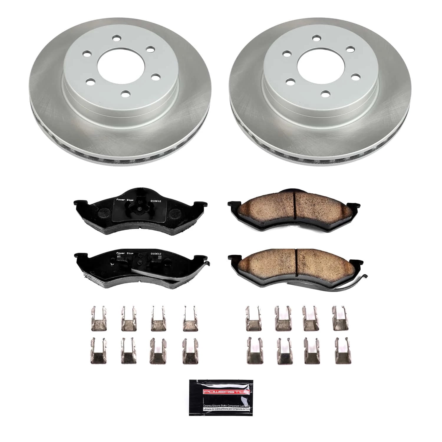 PowerStop Front Semi-Coated Rotor and Low-Dust Ceramic Brake Pad Kit SC2138