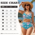 thumbnail image 6 of Garronmavis Women's High Waisted Bikini Set Crisscross Tie Back Floral Print 2 Piece Bathing Suit Twist Front Tummy Control Swimwear Summer Beachwear, 6 of 6