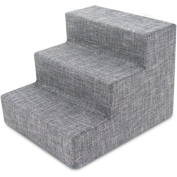 Dog Stairs & Steps - Foam Steps for Small Dogs & Cats, Non-Slip Indoor Balanced Pet Step Support, Dog Ramp, No Assembly, Sand, Foldable 4-Step (22-inch Height)